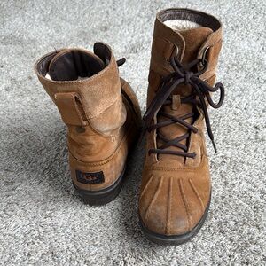 UGG Brown Leather Boots Women’s Size 10